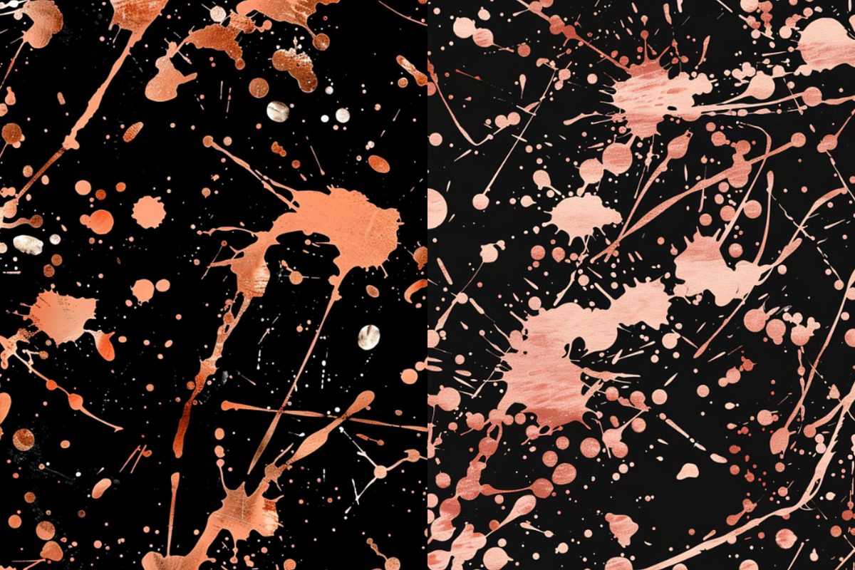 Rose Gold Paint Splatter Patterns, a Pattern Graphic by PrintablesByFranklyn (Photo 2 of 6)