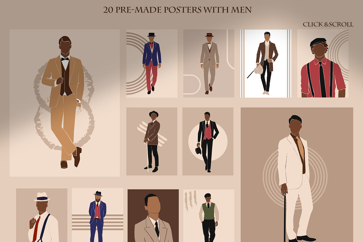 Gentlemen abstract collection, a Decorative Illustration by EasyArt (Photo 4 of 10)