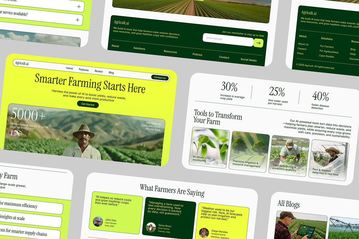 AI Agriculture Figma Landing Page, a Landing Page Template by Supanium Studio (Photo 4 of 5)