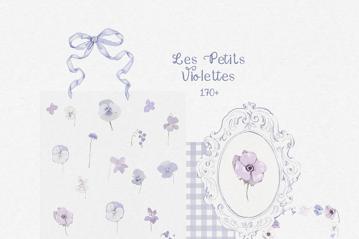 Purple Cottagecore Flowers PNG, a Decorative Illustration by whiteheartdesign (Photo 11 of 17)