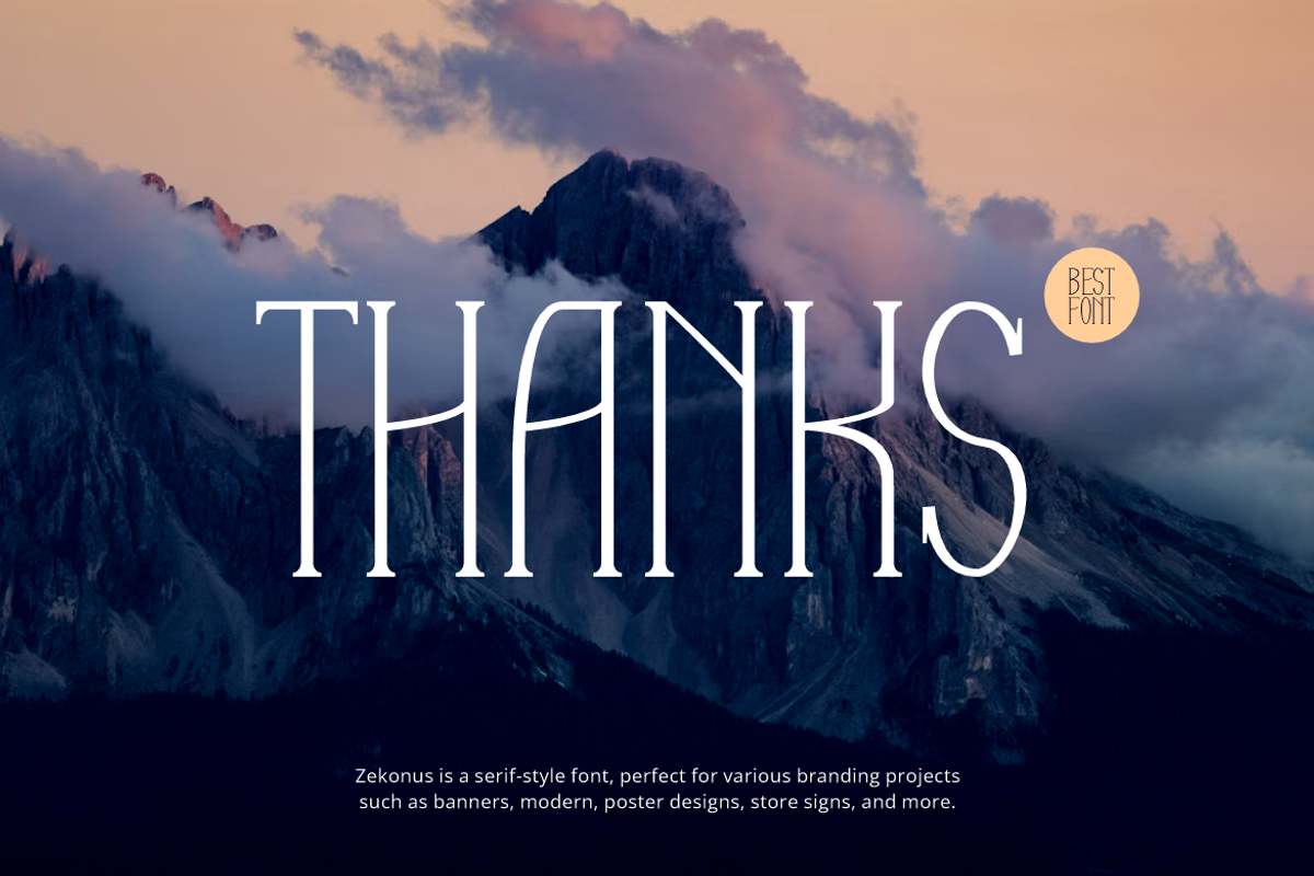 Zekonus - Modern Serif Font, a Serif Font by Iqsiart Studio (Photo 8 of 8)