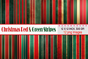 Christmas Red & Green Stripes, a Pattern Graphic by Printable Treasure (Thumbnail 1 of 9)