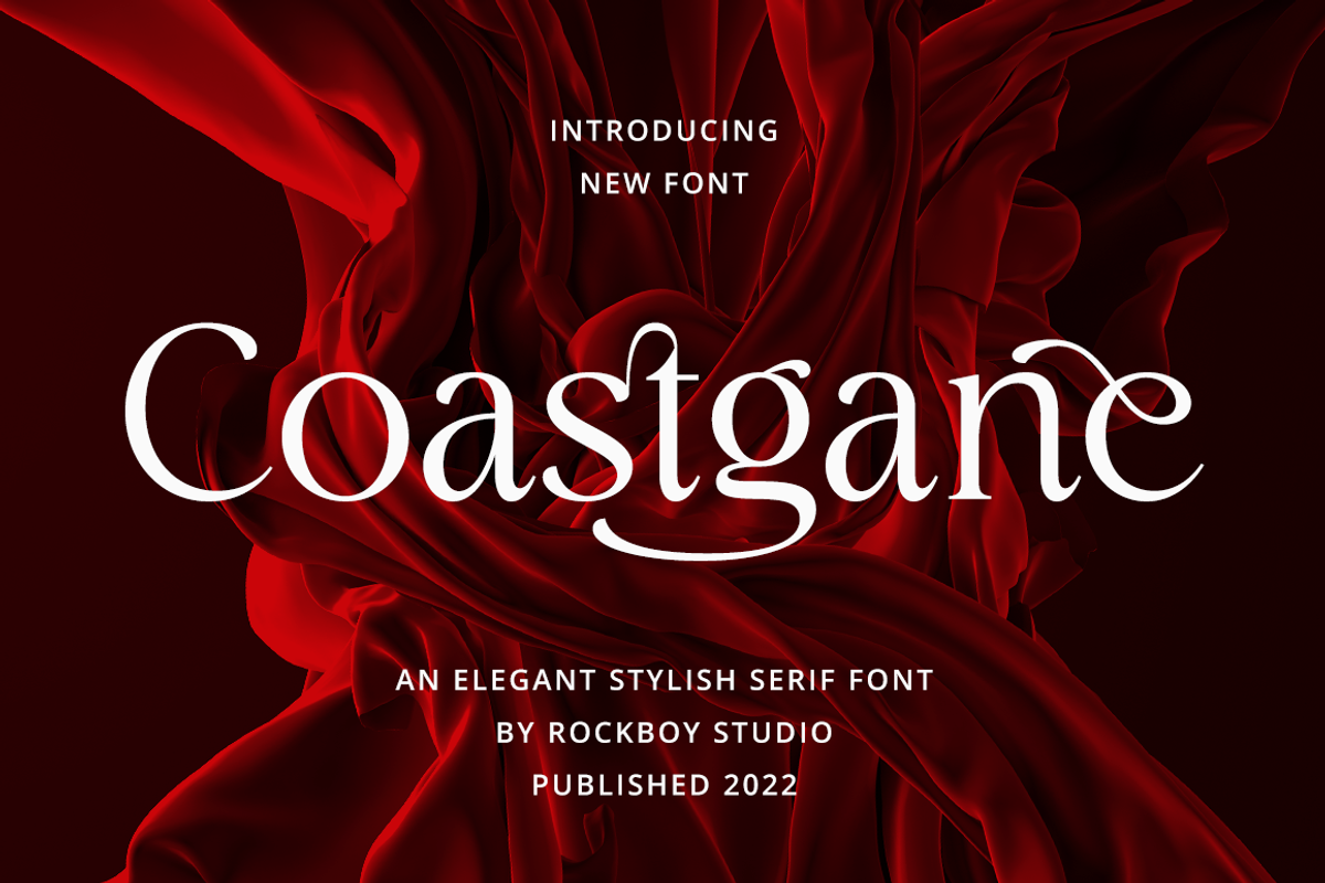 Coastgane - Modern Stylish, a Serif Font by RockboyStd (Photo 1 of 12)