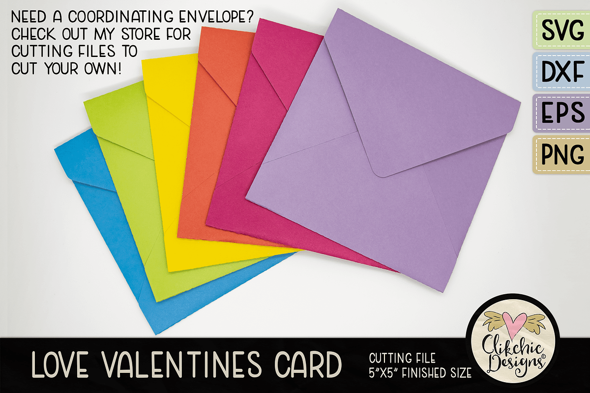 Love Valentines SVG Card Tempate, an Invitation Template by Clikchic Designs (Photo 4 of 5)