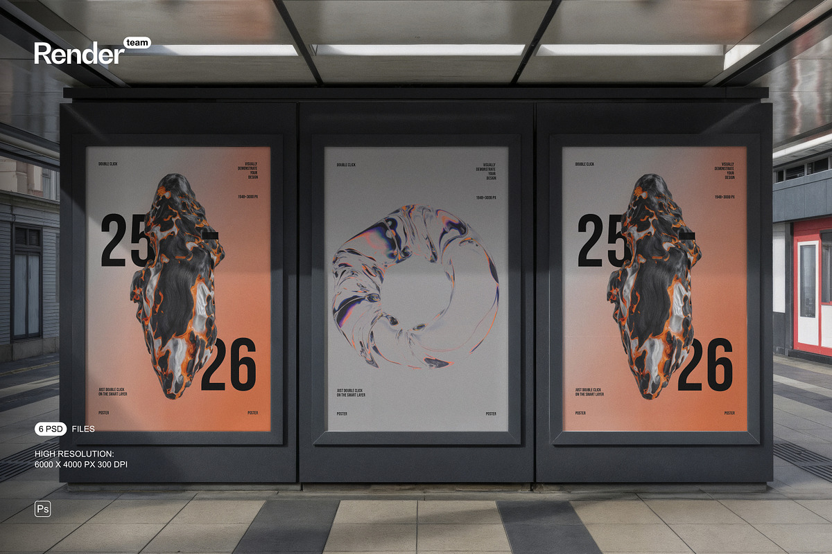 Advertising Poster Mockup Set, an Advertising Mockup by Renderteam (Photo 1 of 8)