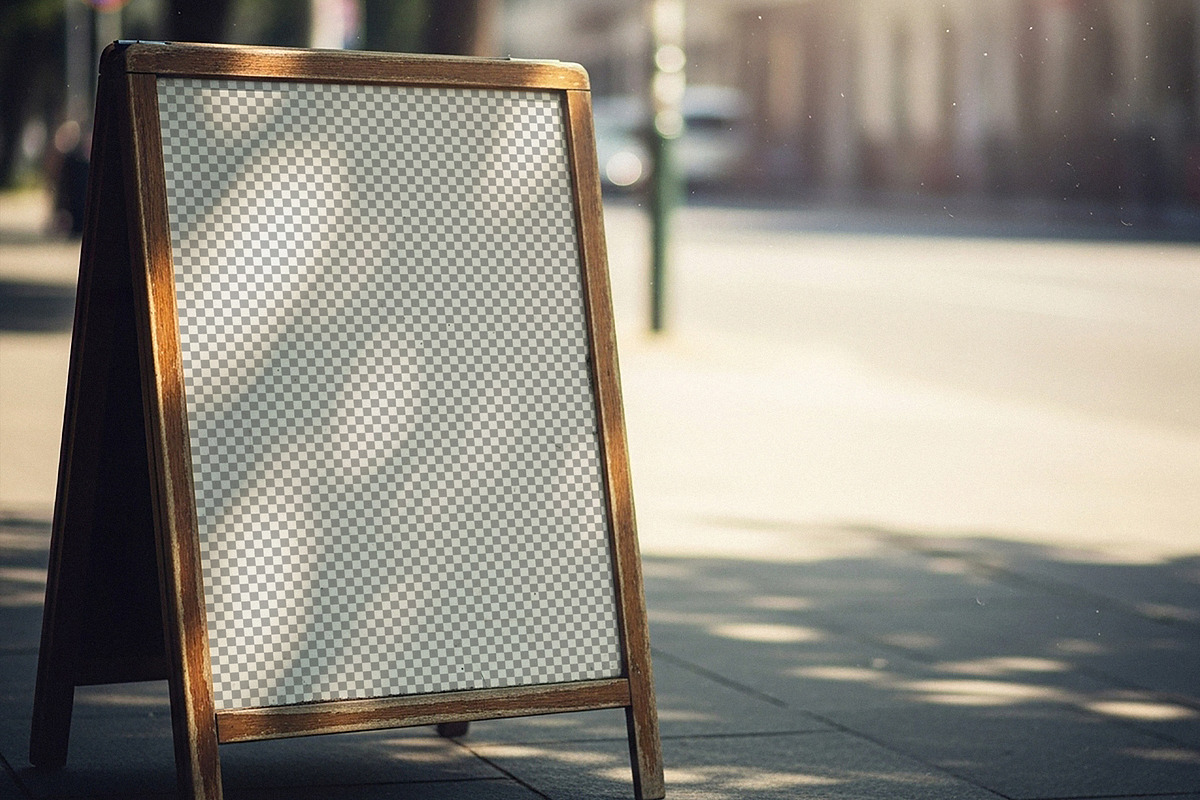 A Frame Sign Mockup, an Advertising Mockup by Designer Dude (Photo 2 of 2)