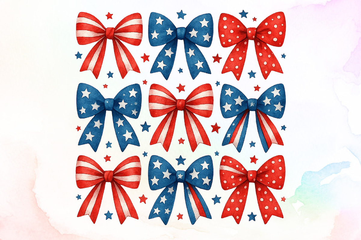 Patriotic Bows Transparent PNG Clipa, an Illustration by Sublimation Artist (Photo 1 of 9)