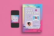 Live Stream Event Flyer Set, a Flyer Template by Guuver (Thumbnail 1 of 3)