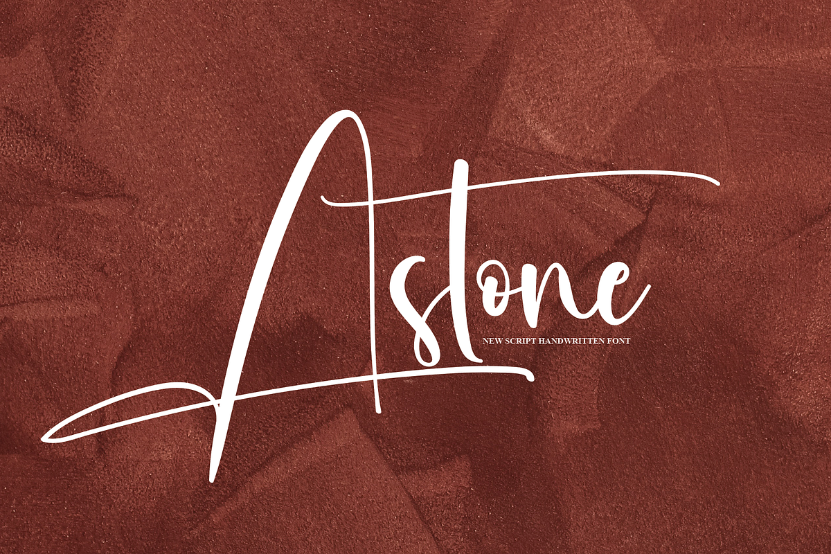 Astone | Script Font, a Script Font by Scratchones (Photo 1 of 8)