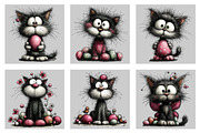 Whimsical Easter Cat Clipart, an Illustration by Black Bird Studio (Thumbnail 5 of 5)