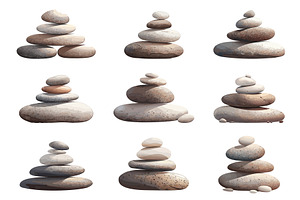 A set of stones stacked in a pyramid, an Illustration by LadadikArt