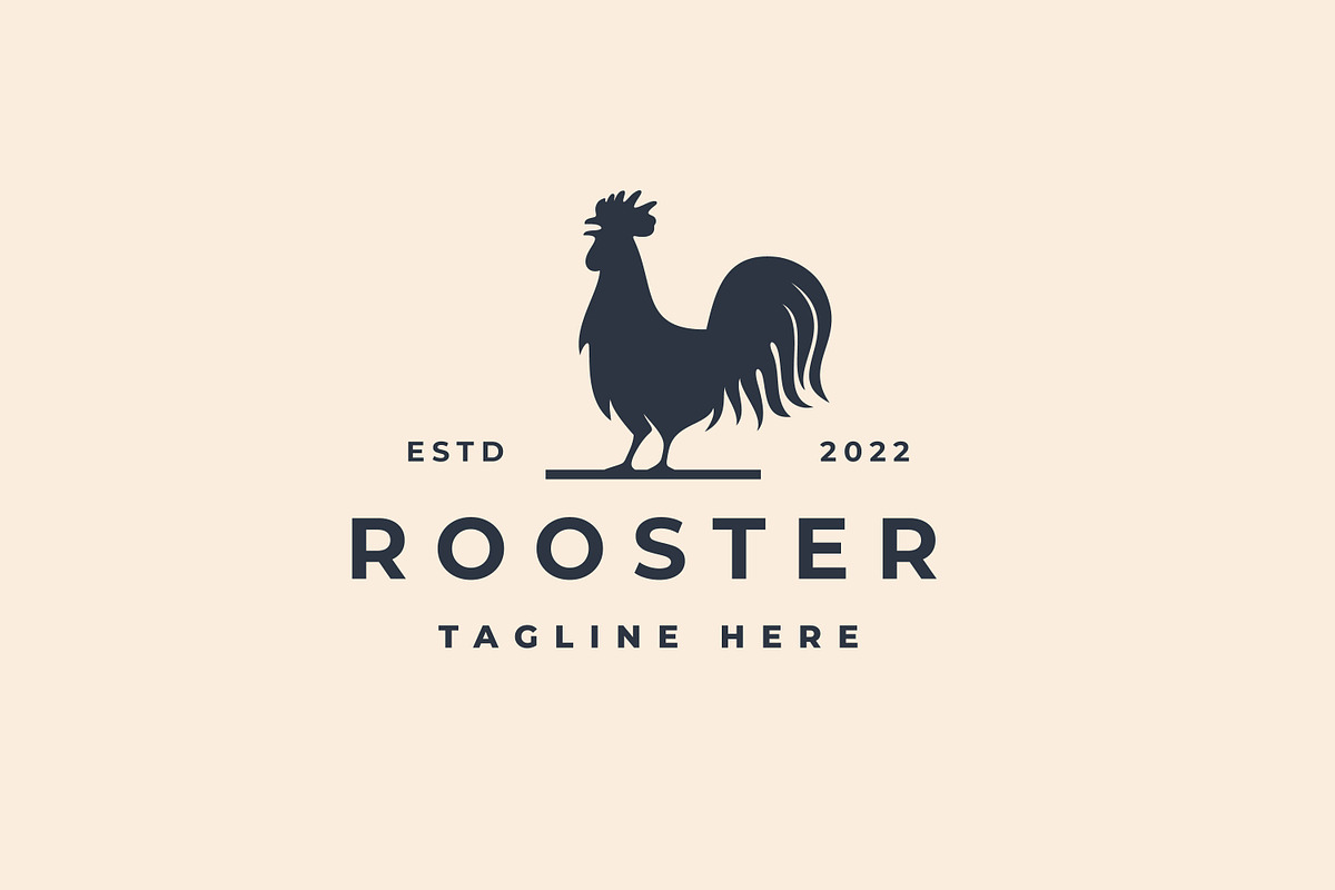 Rooster Silhouette Logo Design, a Branding & Logo Template by Weasley99Store