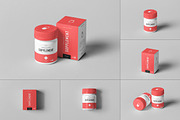 Supplement Jar & Box Mock-up 7, a Packaging Mockup by Yogurt86 (Thumbnail 1 of 12)