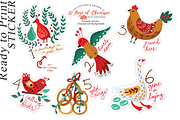 12 Days of Christmas Folk Art, a Seasonal Illustration by Arie Clares (Thumbnail 8 of 12)
