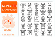 Cartoon Monster Avatars Set, an Outline Icon by Designfour (Thumbnail 1 of 7)