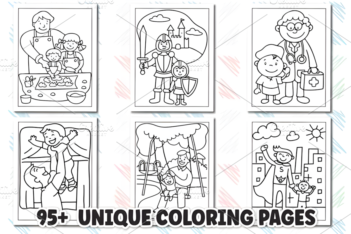 Father's Day Coloring Book for Kids, a Seasonal Illustration by Ink Gallery (Photo 3 of 6)