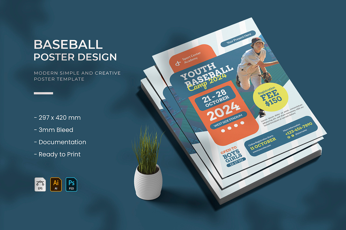 Baseball Camp - Poster, a Print Template by VUNIRA (Photo 1 of 2)