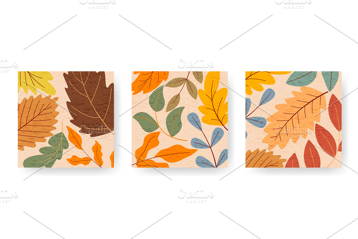 Autumn square templates set for, an Illustration by Tati_Kli