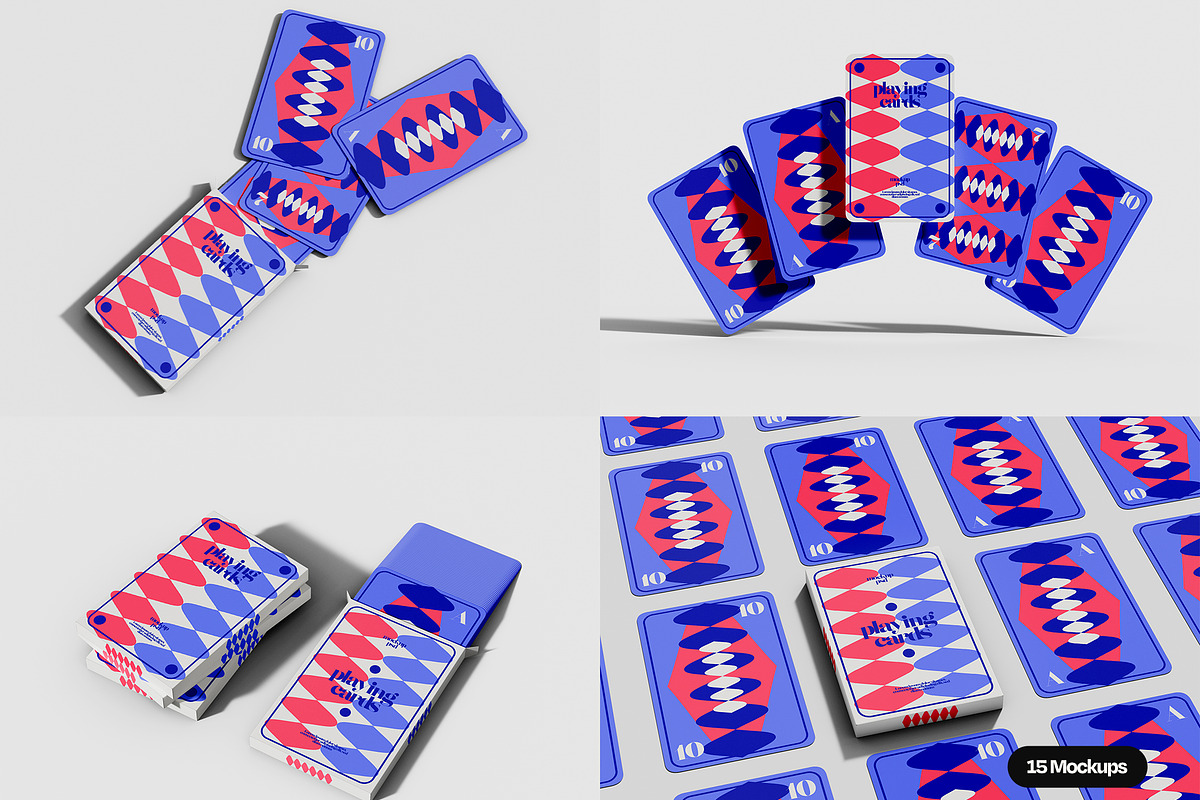 Playing Card Deck Mockup Set, a Merchandise Mockup by Mego-studio (Photo 2 of 11)