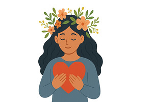 Woman with flowers in hair holding a, an Arts & Entertainment Photo by ZinetroN
