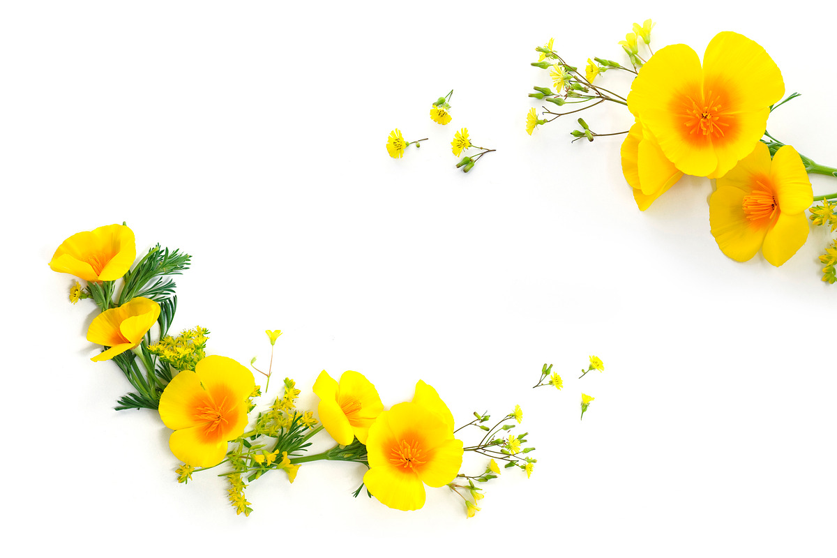 Yellow floral flatlay set, an Object Graphic by Pullia (Photo 1 of 9)