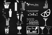 Chalk Sketchy Cocktails Clip Art, a Food Illustration by FrankiesDaughtersDesign (Thumbnail 3 of 4)