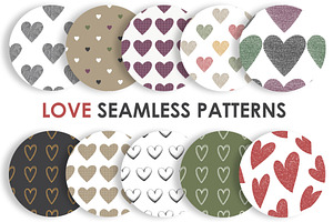 LOVE seamless patterns