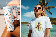 Summer Beach Clipart & Bikini Girls, a Person Illustration by Illustrations Lazarteva (Thumbnail 12 of 12)