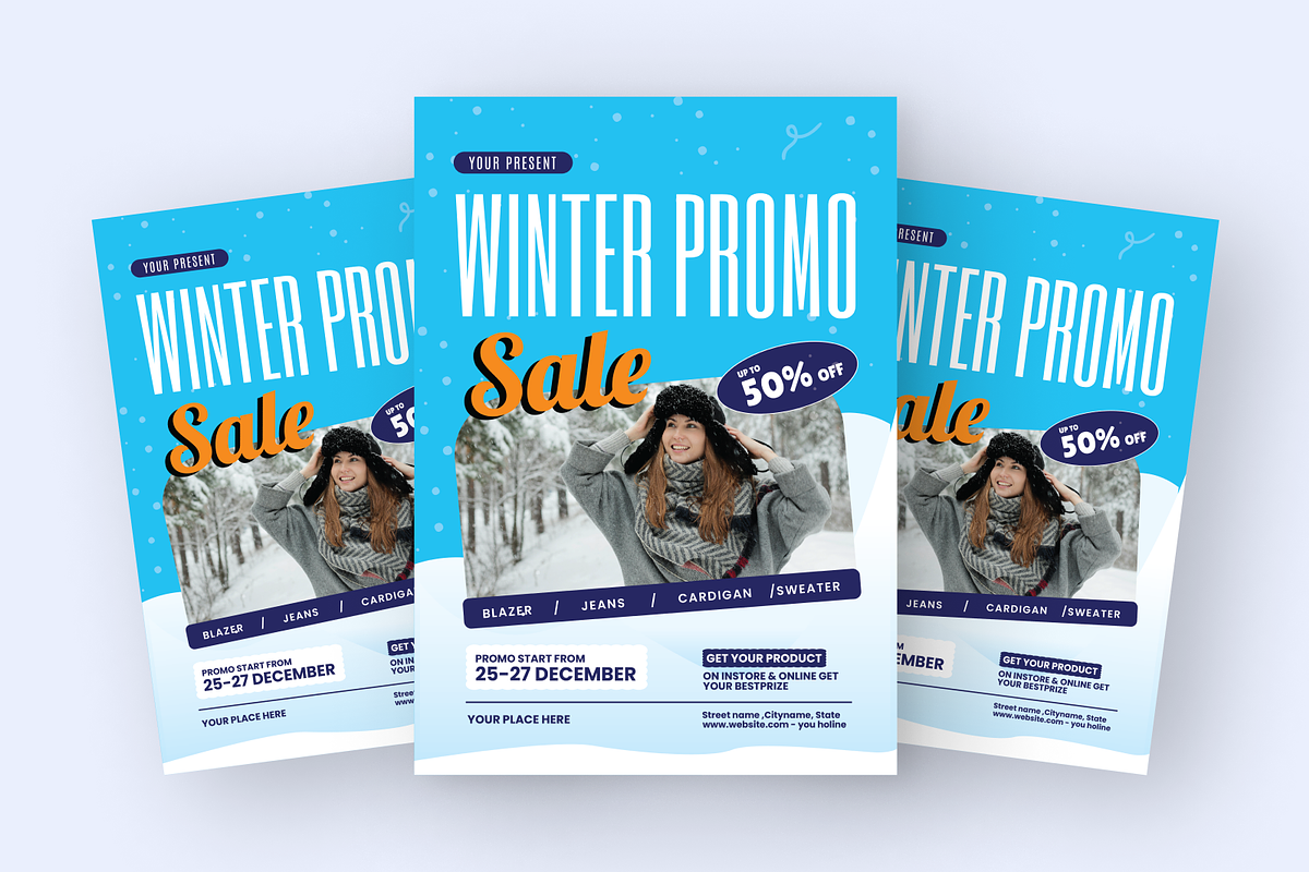 Blue Winter Sale Flyer, a Flyer Template by SquidPixey (Photo 4 of 6)