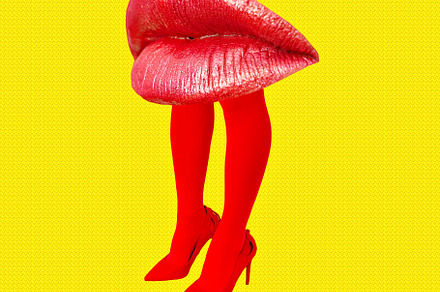 Contemporary digital collage art. Sensual sexy lips and legs mix, a Person Photo by Jenya Porechenskaya