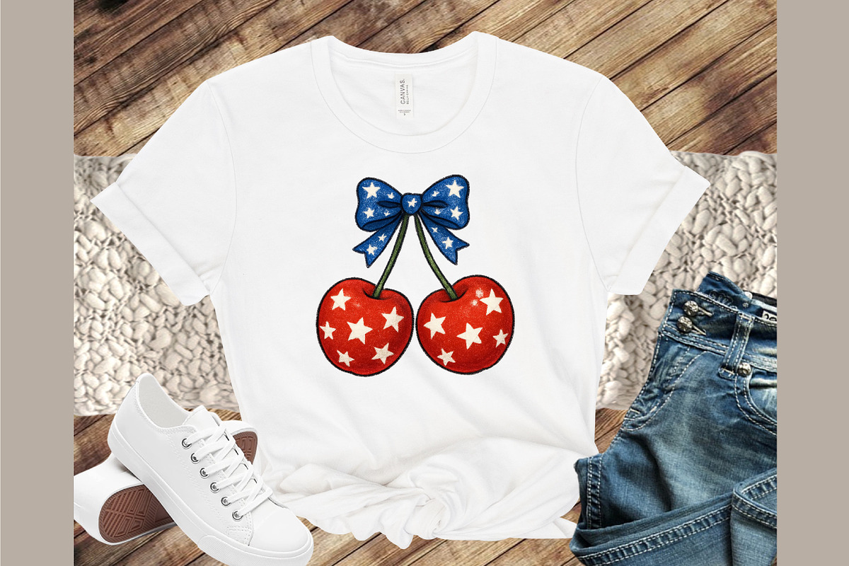 4th of July Coquette Cherry Bow, an Illustration by Sublimation Artist (Photo 6 of 9)