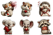 Valentine Whimsical Animals Clipart, an Illustration by Dream Creation (Thumbnail 6 of 8)