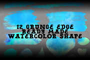 12 grunge edge watercolor shape, a Shape Add-On by Meisanmui (Thumbnail 1 of 3)