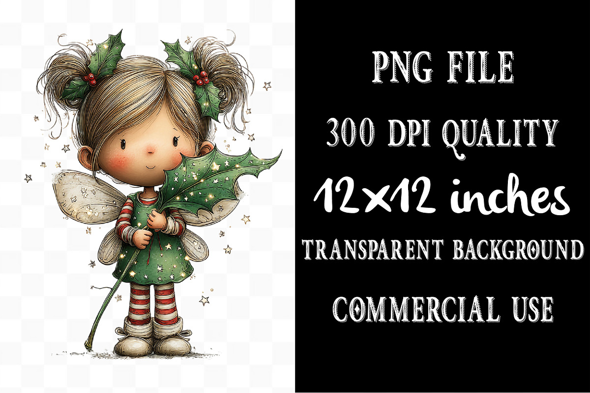 Christmas Whimsical Fairy Clipart, an Illustration by Designking (Photo 4 of 5)