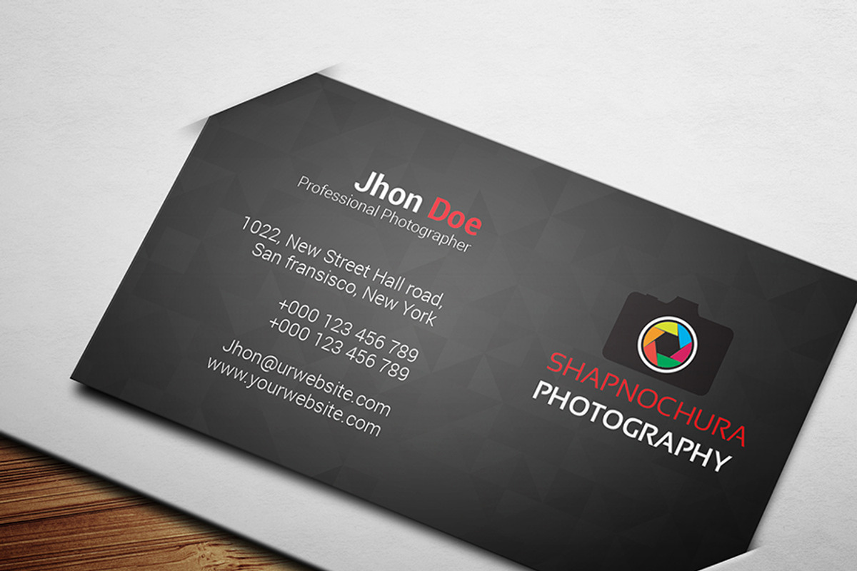 Minimal Photography Business Card, a Business Card Template by Shapnochura Design Studio (Photo 6 of 9)