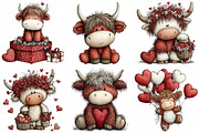 Whimsical Valentine-highland Cow Cli, an Illustration by Daily.Designs (Thumbnail 7 of 8)