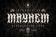 Mayhem, a Blackletter Font by Muntab_Art (Thumbnail 1 of 8)