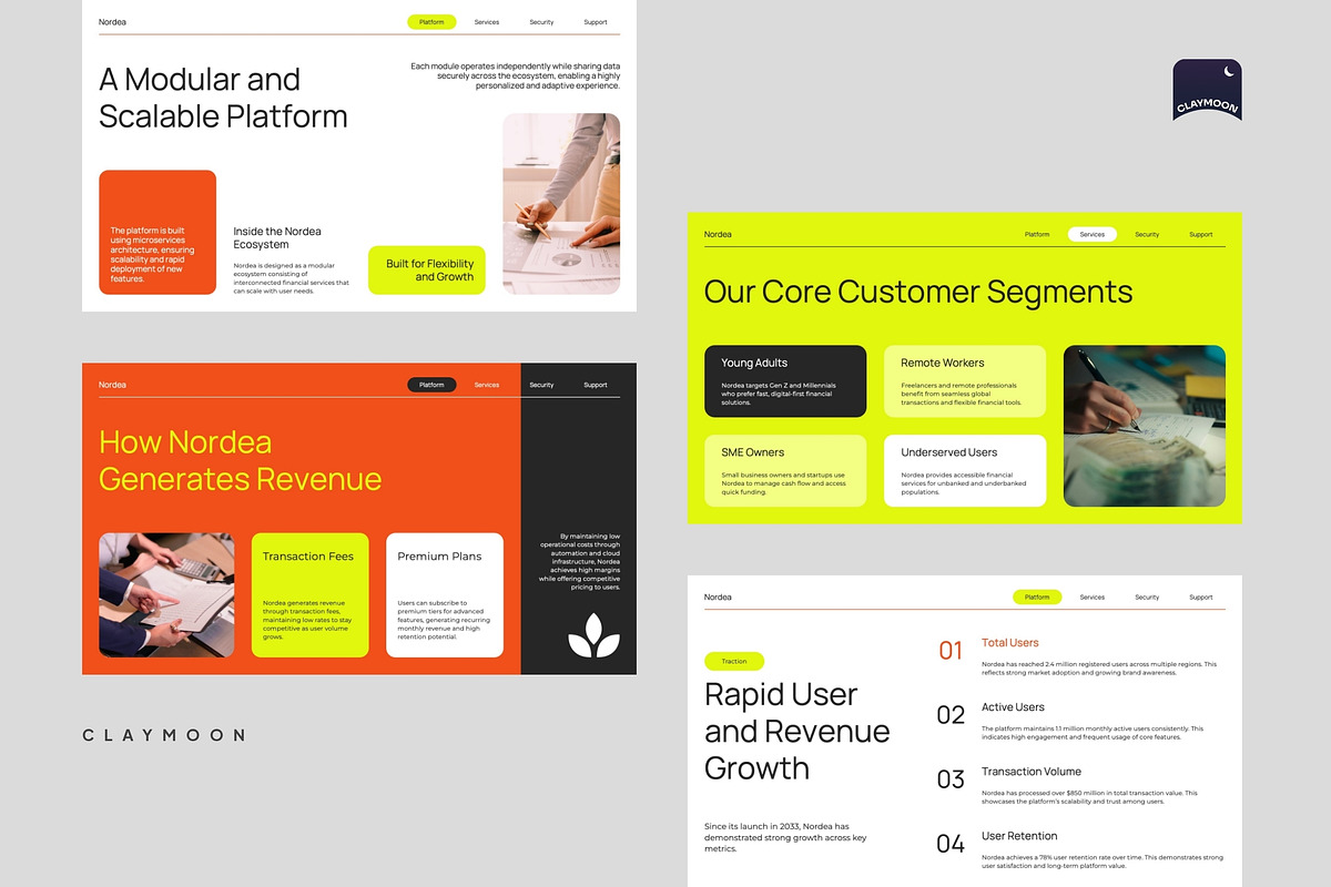 Fintech Bank Pitch Deck, a Presentation Template by Claymoon Lab (Photo 4 of 7)