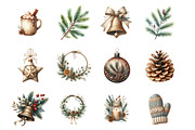 Neutral Rustic Christmas Clipart, an Illustration by Design Market (Thumbnail 2 of 3)