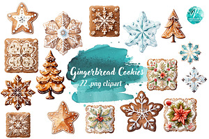 Watercolor Gingerbread Cookies