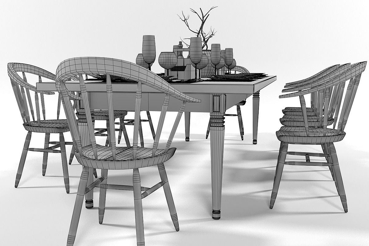 Dining furniture set 1403, a Furniture 3D Model by inDahouze (Photo 9 of 10)