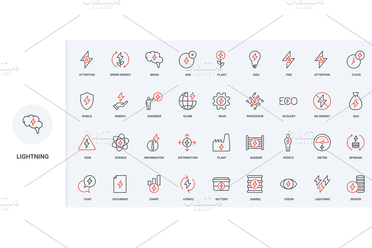Lightning bolt power plant icons, a Technology Illustration by Lemberg Vector