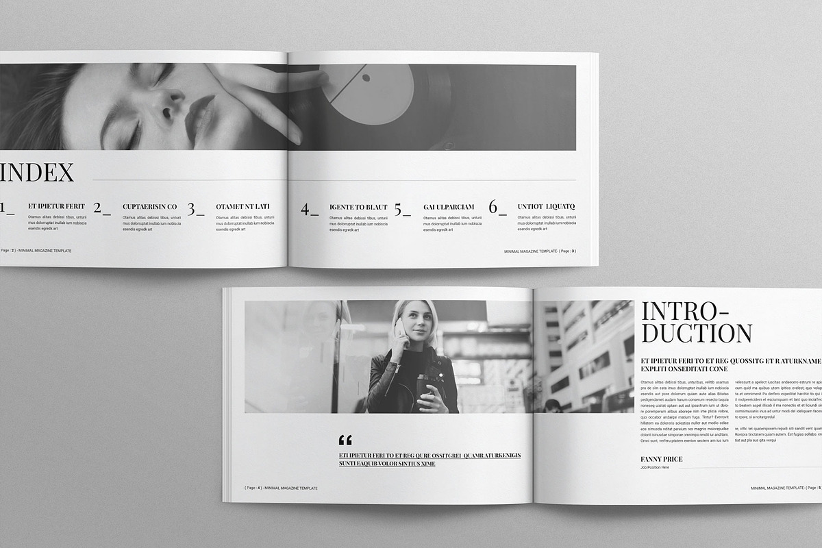 Minimal Magazine Template Landscape preview 5
