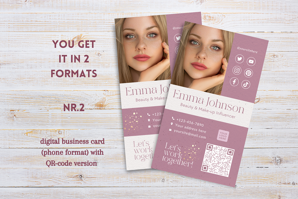 Beauty Influencer Business Card Kit, a Business Card Template by Golden Horizons Studio (Photo 3 of 10)