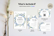 Blue Floral Wedding Invite Templates, an Invitation Template by Cottontail Paper Shop (Thumbnail 4 of 7)