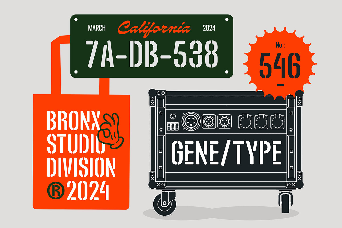 Spencer Stencil Font, a Sans Serif Font by Genetype (Photo 3 of 9)