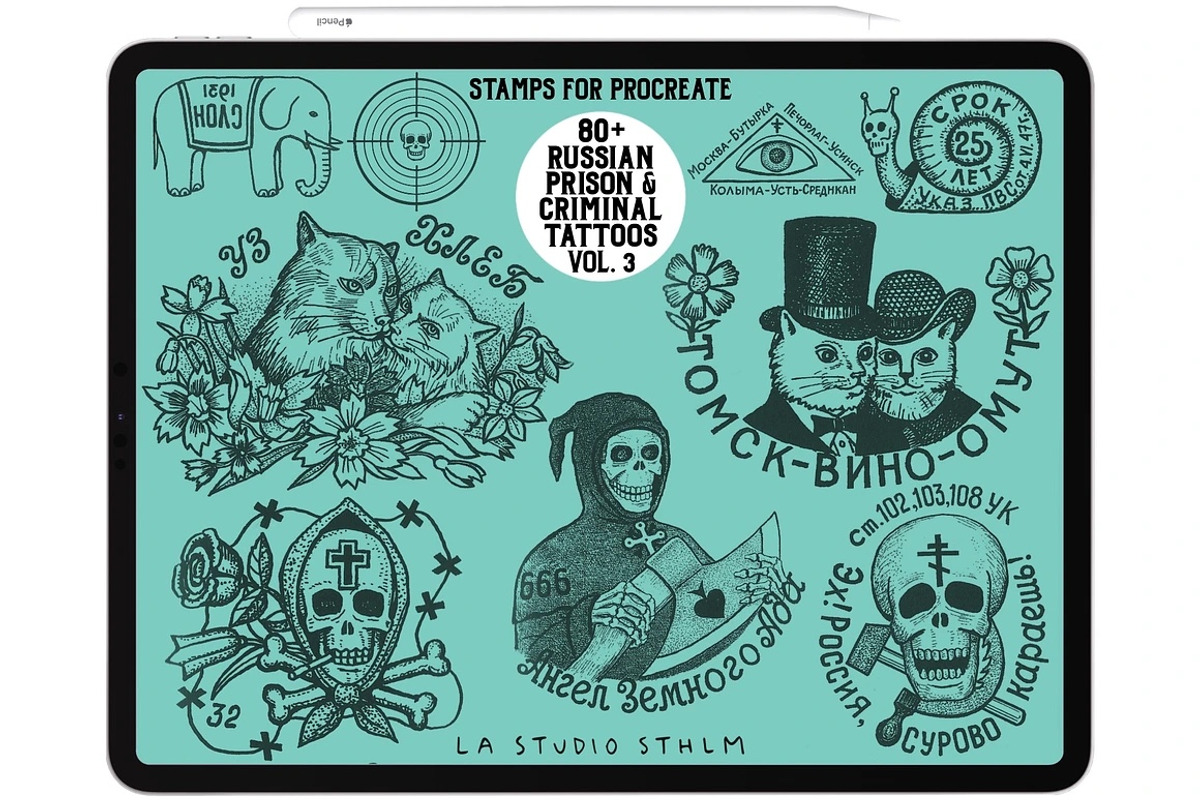 Bundle Prison&CriminalTattoos-Stamps, a Brush Add-On by LA Studio Sthlm (Photo 4 of 13)