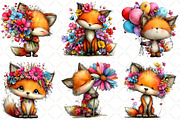 Whimsical Spring Fox Clipart, an Illustration by Black Bird Studio (Thumbnail 3 of 5)