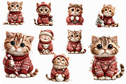 Christmas Cat In Red Sweater Clipar, an Illustration by cherrydesign (Thumbnail 3 of 3)