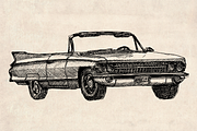 American Classic Car Pickup Drawings, an Illustration by Doggy Days (Thumbnail 7 of 9)